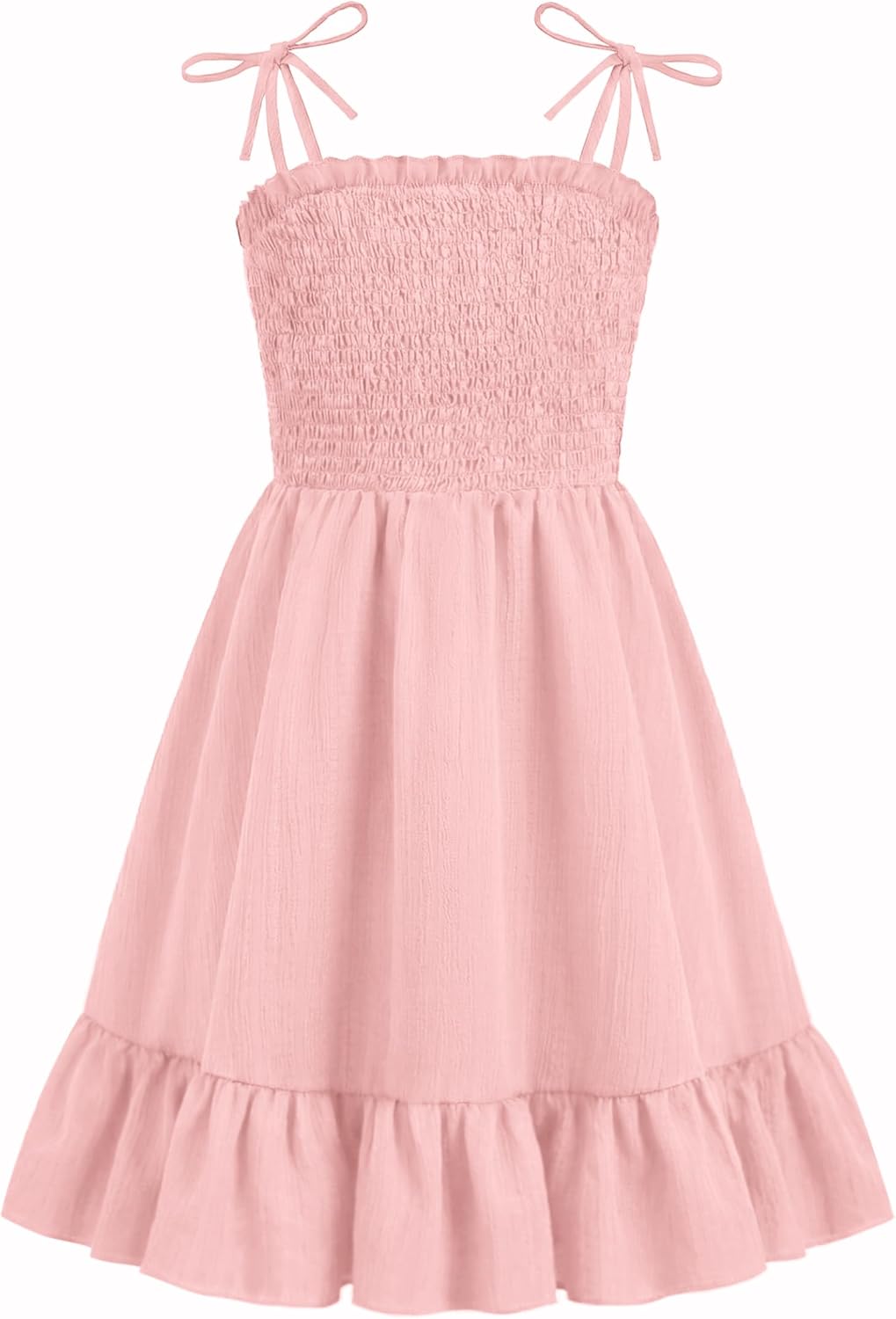 Arshiner Girls Summer Dress Tween Spaghetti Strap Smocked Casual Beach Sundress with Pockets 6-14Y