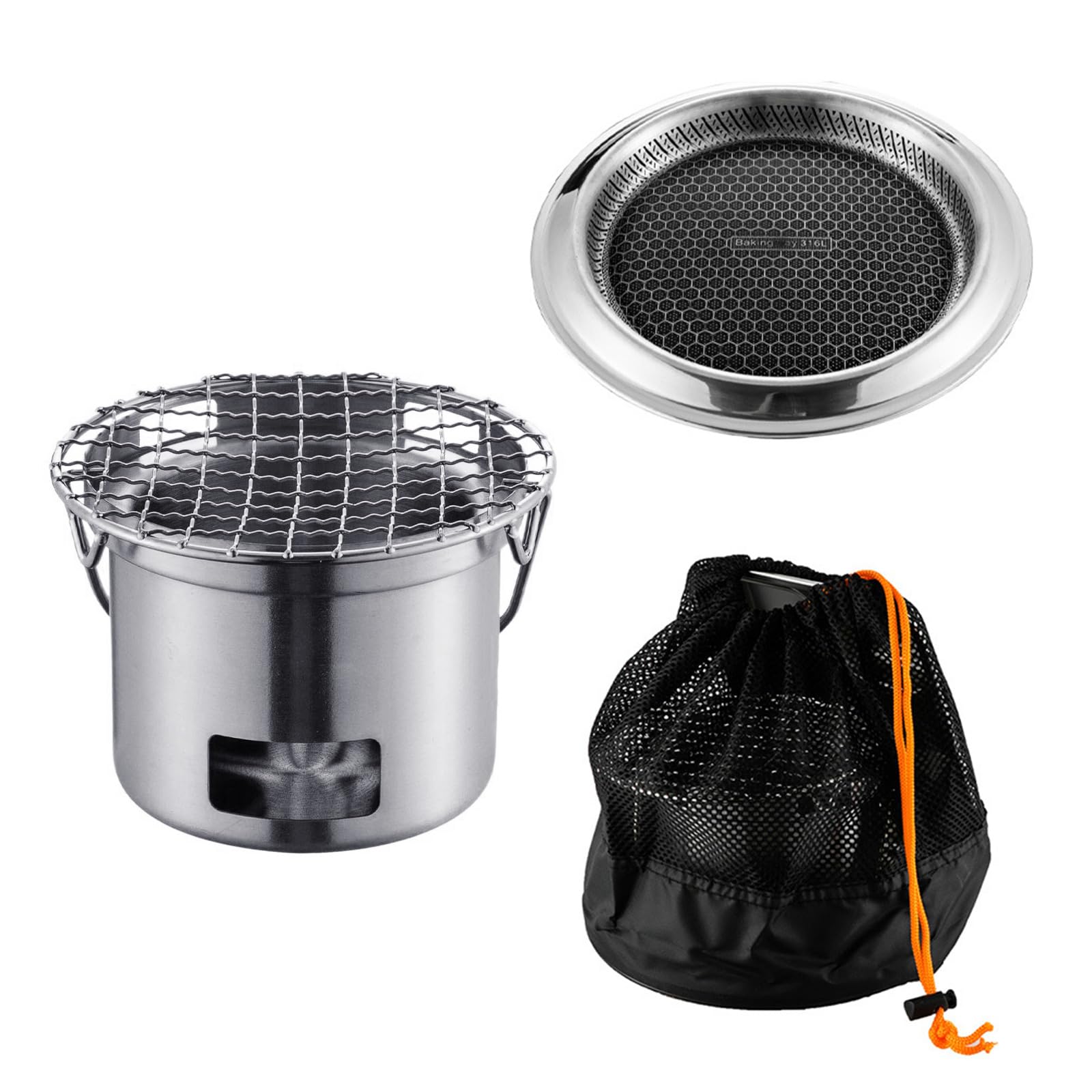 Metal Campings Stove Burning Stove Portable Campfires Grills 304Stainless Steel Texture Present for Camping Enthusiasts Outdoor Barbecue