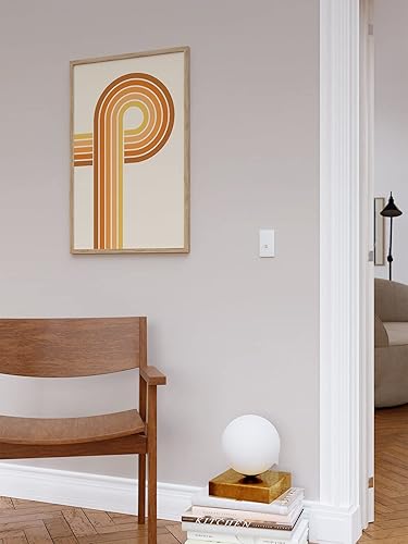 Miniatura 3 de Póster Bauhaus para pared, diseño de rayas de arco iris naranja retro de los años 70, estético de los años 70, póster de mediados de siglo, naranja