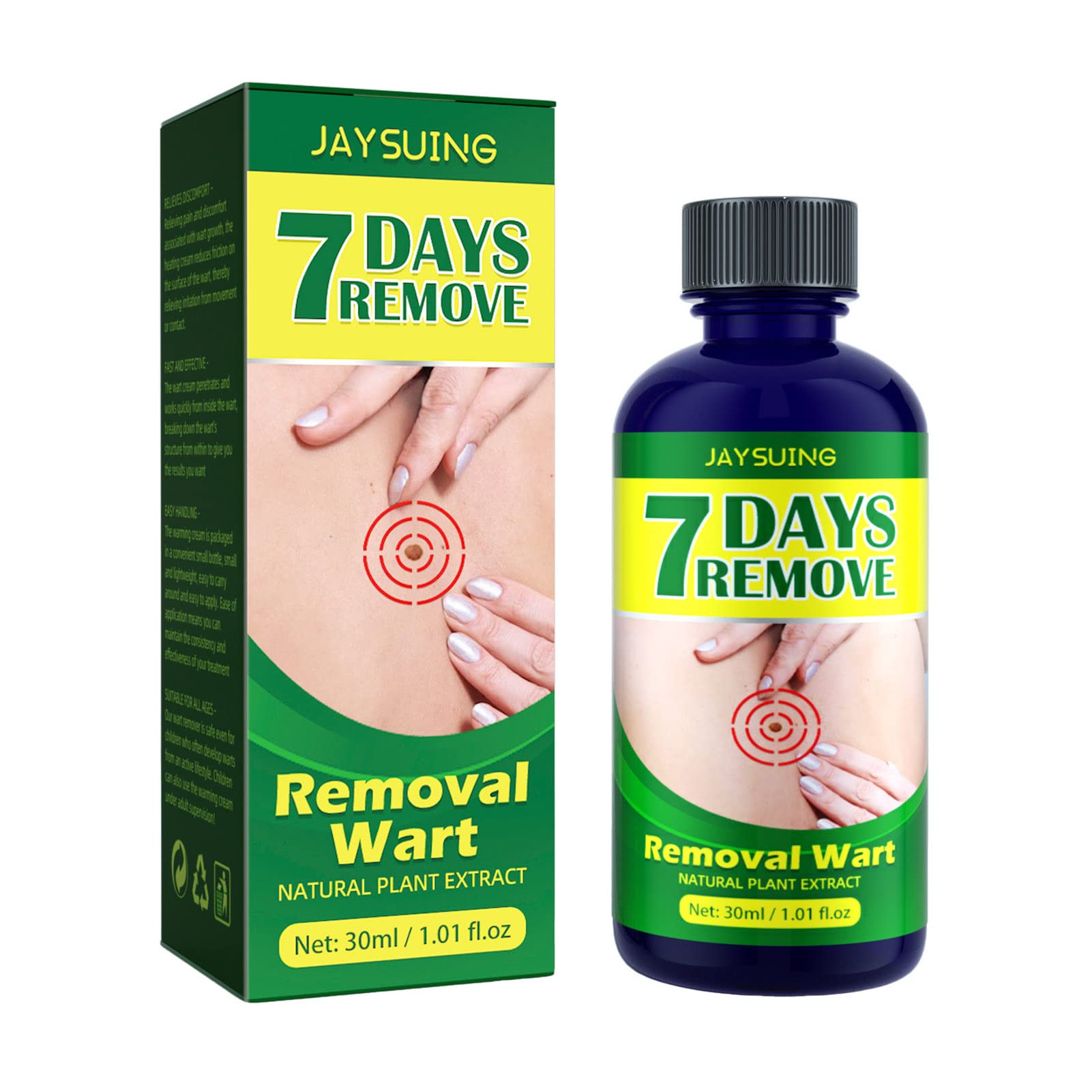 Fawoonu Wart Removal Essence, 30ml Wart Removal Essence Natural Plant Extract Quick Effect Repair Safely Remove Skin Tags