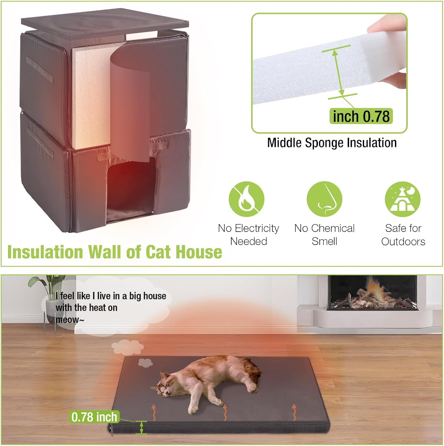 review GUTINNEEN Insulated Outdoor Cat House for Winter Waterproof Feral Cat Shelter Weatherproof