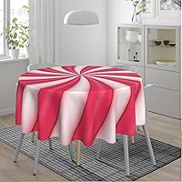 Vista 88 de YETTA YANG Paño de Mesa Redondo de Dulce de Chupachups Gótico en Negro y Blanco de 60 Pulgadas, Cubierta de Mesa Decorativa de Tela para Mesas