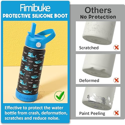 Miniatura 5 de Fimibuke Tazas para niños aisladas, taza de 18 oz sin BPA para niños con pajita, taza térmica de vacío de doble pared 188 de acero inoxidable, a