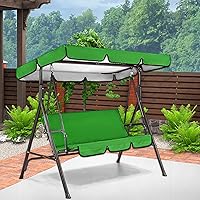 Vista 3 de Juego de cubierta superior impermeable para patio, cojín de repuesto para columpio de exterior, funda superior de repuesto para columpio+funda