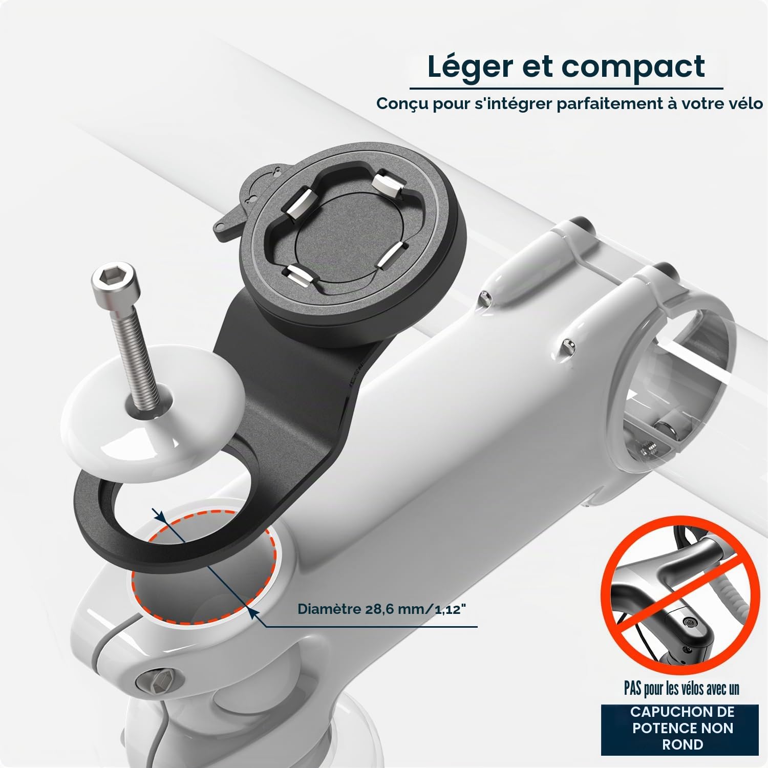 CQ Support Telephone Velo, Sincetop Aluminium Universel Support Téléphone Vélo, Porte Vélo du Guidon avec Verrouillage Rotatif pour iPhone 13 Pro Max Mini Samsung, Idéal pour VTT Vélo de Route