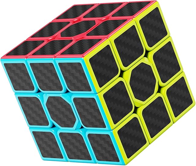 ROXENDA 3x3 Speed Cube, 3x3x3 Fast Cube Super-durable Carbon Fiber Sticker with Vivid Colors (3x3x3)