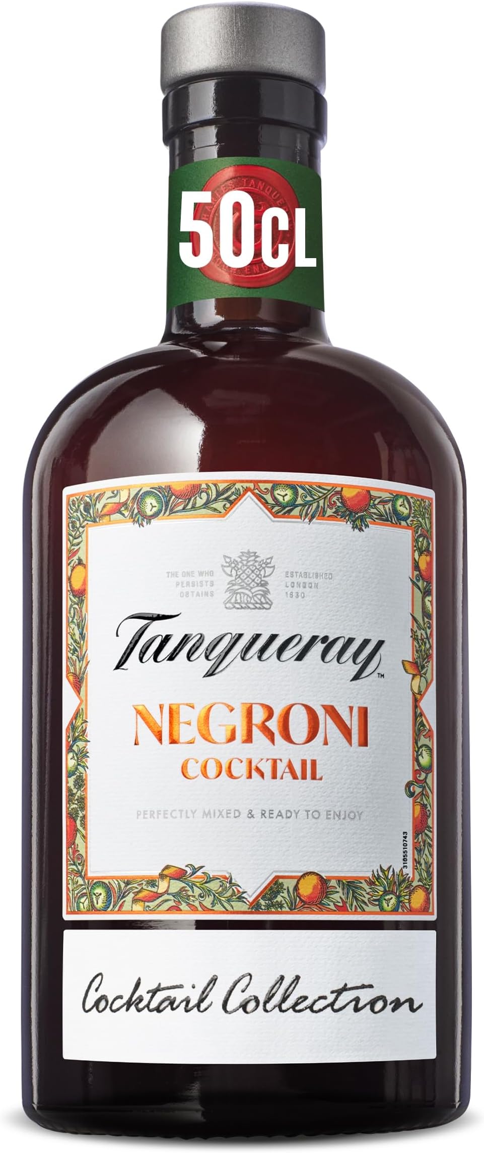 Tanqueray London Dry Gin | Negroni Cocktail │ 17.5% vol │ 50cl │ Fruity Orange & Bitter Flavours │ Bar Quality Cocktails │ Perfect for Hosting │ Ready to Serve