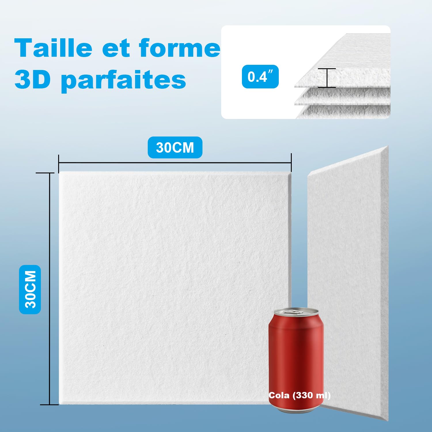 Panneaux Acoustiques Autoadhésifs 30x30cm • 18 Premium Panneaux Anti-Bruit 9mm • Kit Complet pour Studio Podcast/Home Cinéma/Salle de Streaming • Absorption Acoustique Immédiate (1,68m²)