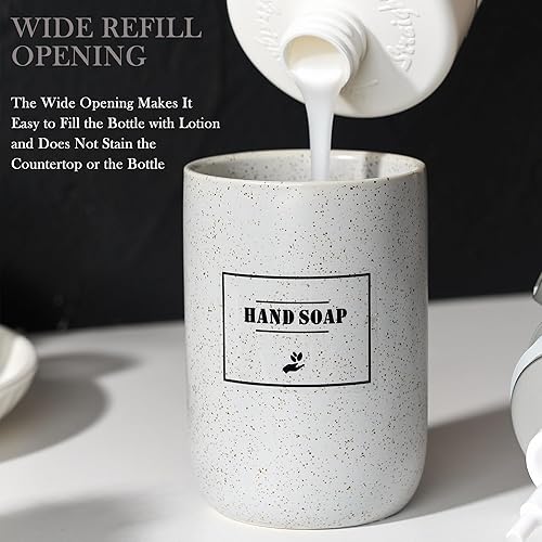 Miniatura 3 de Dispensador de jabón de baño, dispensador de jabón de manos gris con bomba de líquido, dispensador de jabón de cocina de 12 onzas, dispensador de