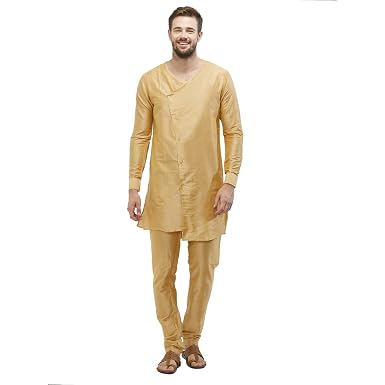 Solid Round Neck Kurta Churidar Set 