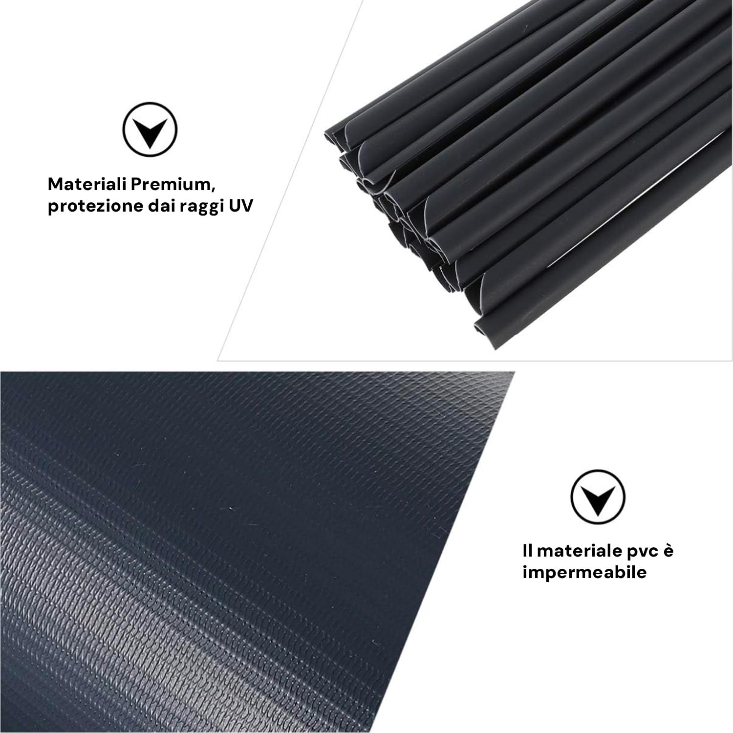 Avilia Oscurante da Giardino e Ringhiera - Recinzione da Balcone Facile da Installare in PVC Resistente ai Raggi UV e Intemperie, Frangivista Antracite con 20 Clip Incluse, 19x3500 cm