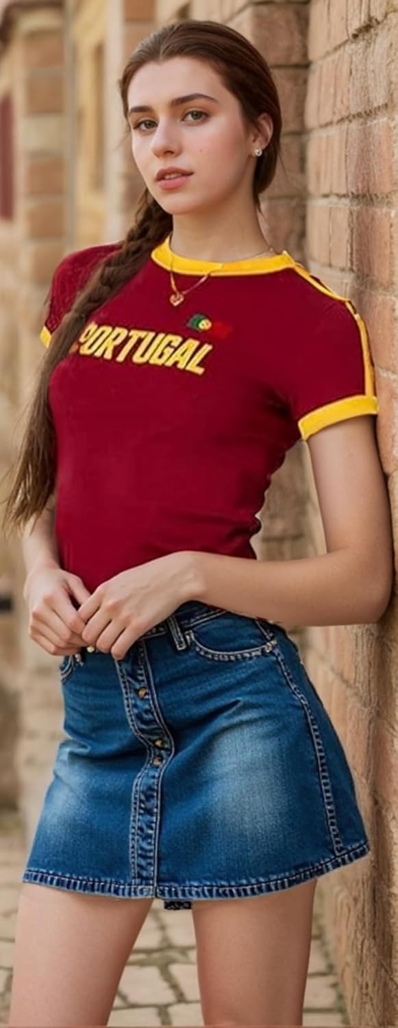 Y2k Tops for Women Brazil Shirt Short Sleeve Graphic Print Crop Top Baby Tee Summer Clothes Vintage 90s Streetwear - Image 2