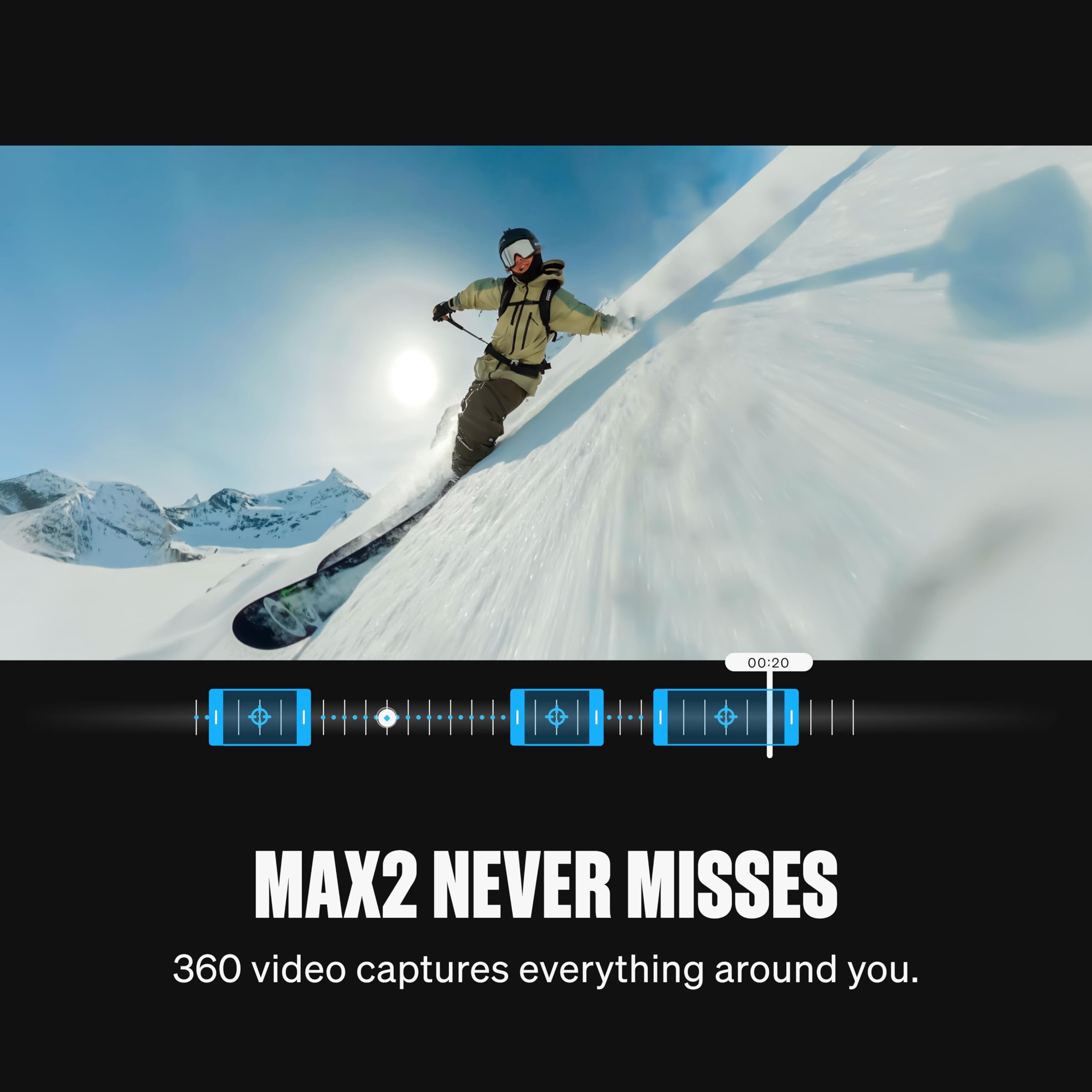 GoPro MAX2 True 8K 360° Waterproof Action Camera, 29MP Photos, Slo-Mo, HyperSmooth Stabilization, Replaceable Lenses, 6 Mics, 64GB SD Card, Easy Quick App Editing 3
