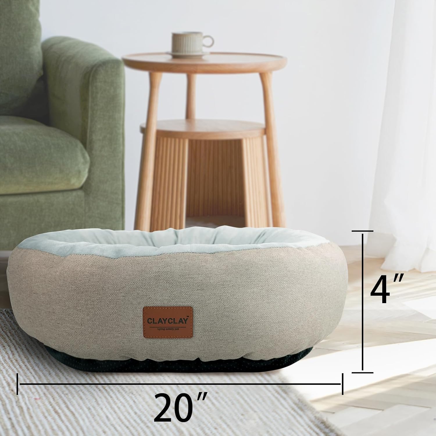 review Dog Beds for Small Dogs - Round Cat Beds for Indoor Cats, Washable Pet Bed for Puppy and Kitten with Slip-Resistant Bottom, Super Soft Durable Fabric Cat & Dog Beds, 20 Inches, Brown