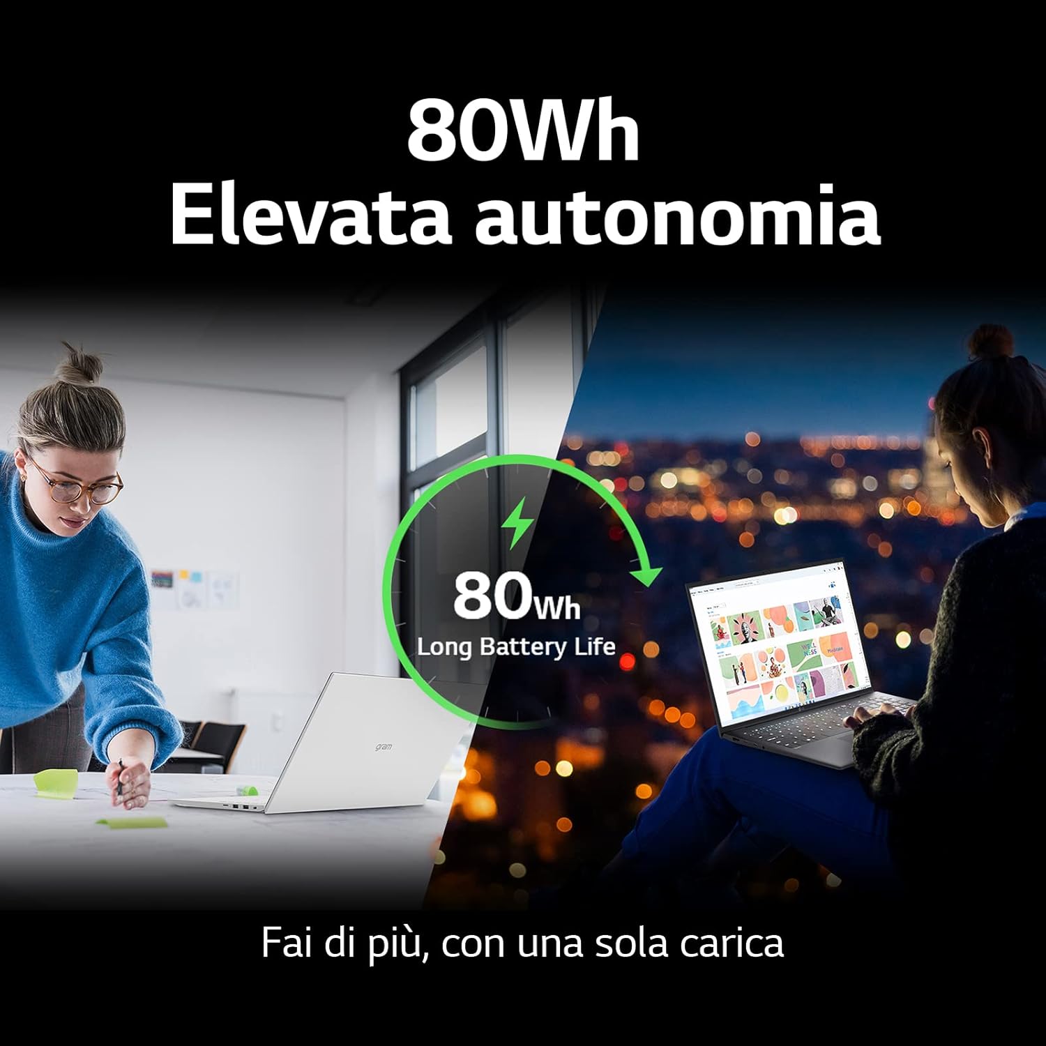 LG Gram 16Z90R, Display Anti-Glare IPS 16 QHD 16:10, 2560x1600, Intel EVO i7-1360P, RAM 16GB DDR5, SSD 1TB, Intel Iris Xe, Batteria 80Wh, Thunderbolt4, Win11 Home, Tastiera Italiana, 1199g, Grigio