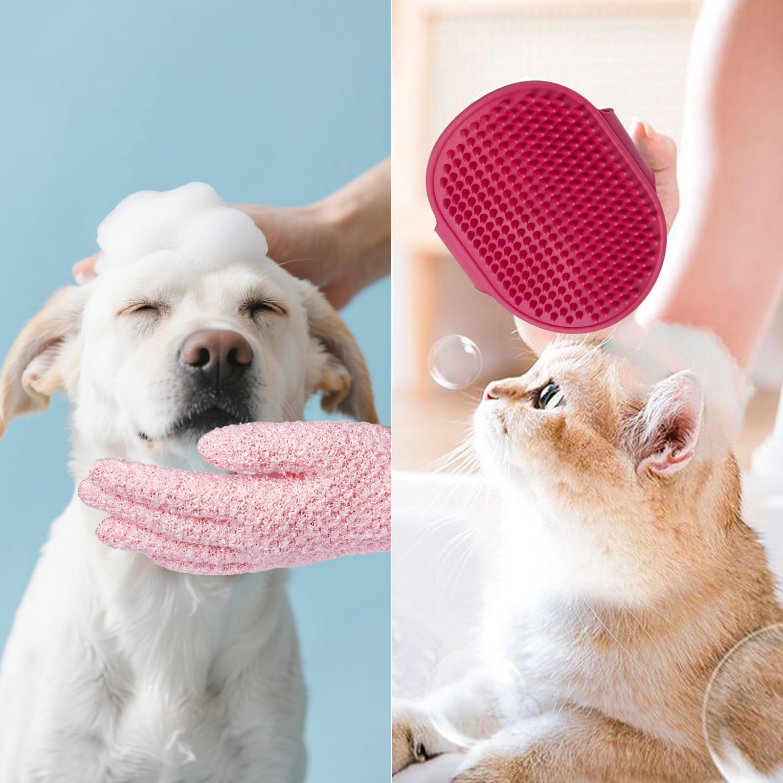 8 Pièces Kit de Toilettage pour Lapin avec Coupe-ongles,Lime,Peigne à Puces,Gant de Bain,Brosse pour la Perte de Poils,Peignes pour Animaux de Compagnie, Kit de Toilettage pour Petits Animaux