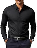Men's Slim Fit Dress Shirts Business Casual Long Sleeve Stretch Wrinkle Free Shirt