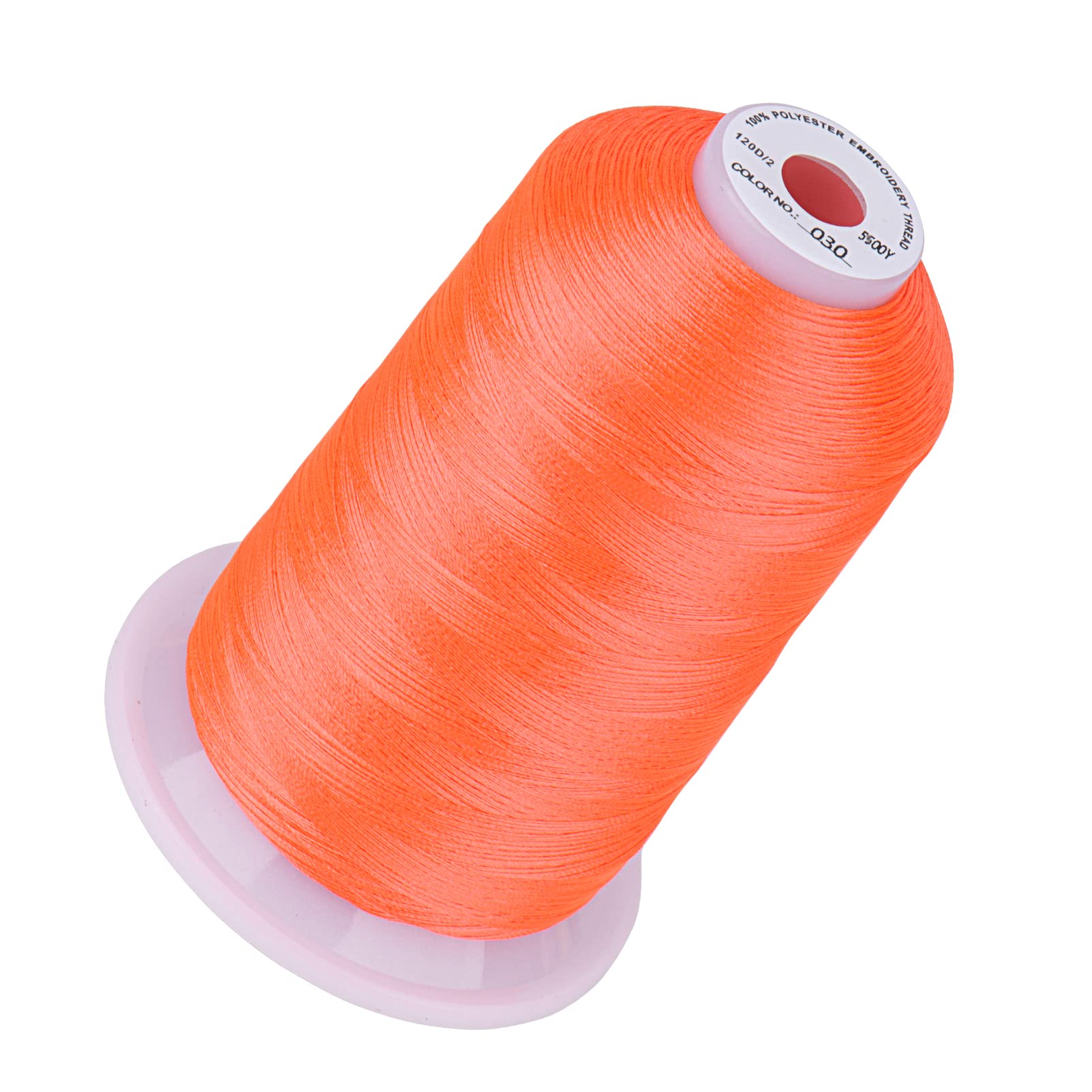 Simthread 5500Yds Embroidery Thread 5000M, 40WT Polyester Machine Embroidery Thread, High-Yardage Spool for Brother, Singer, Janome, Babylock, Husqvarna, Home &amp; Commercial Machines, Vermilion 030