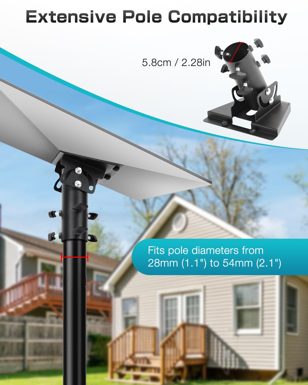 PAIRIER Adaptador de tubo para Starlink Gen 3, kit de montaje, Soporte, compatible con la antena parabólica estándar Starlink V3