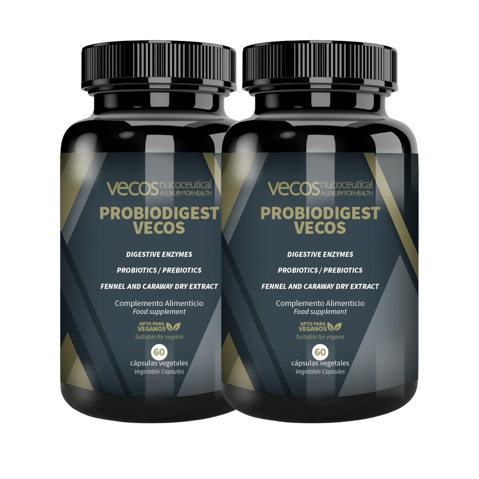 Enzimas Digestivas con Probioticos con Alta Concentración de Papaína, Bromelina y Digezyme | Probioticos y Prebioticos Intestinales para Mejorar la Digestión | Apto VEGANOS | 120 Cápsulas