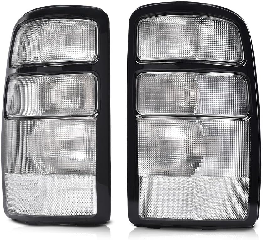 PIT66 Tail Lights Assembly Compatible with Chevy Suburban Tahoe 2000-2006, Fit GMC Yukon/Yukon Denali/Yukon Denali XL 2000-2006 Rear Light Lamps Clear Lens Chrome Housing