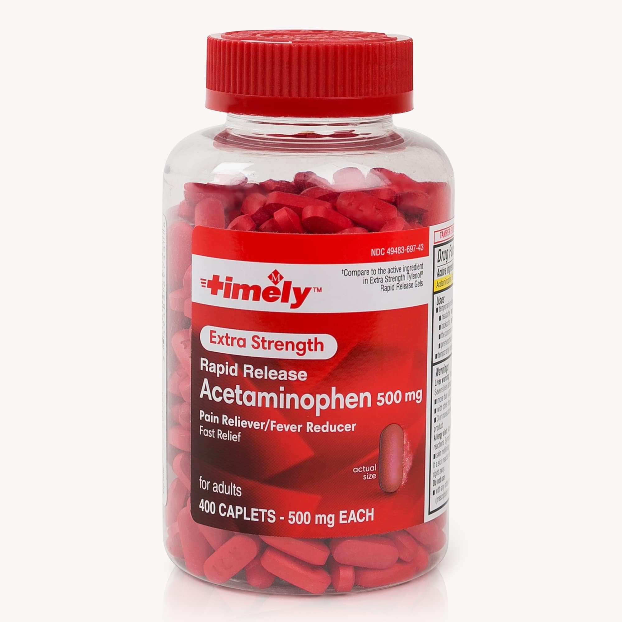 Rapid Release Acetaminophen 500mg 400Ct - Extra Strength Acetaminophen