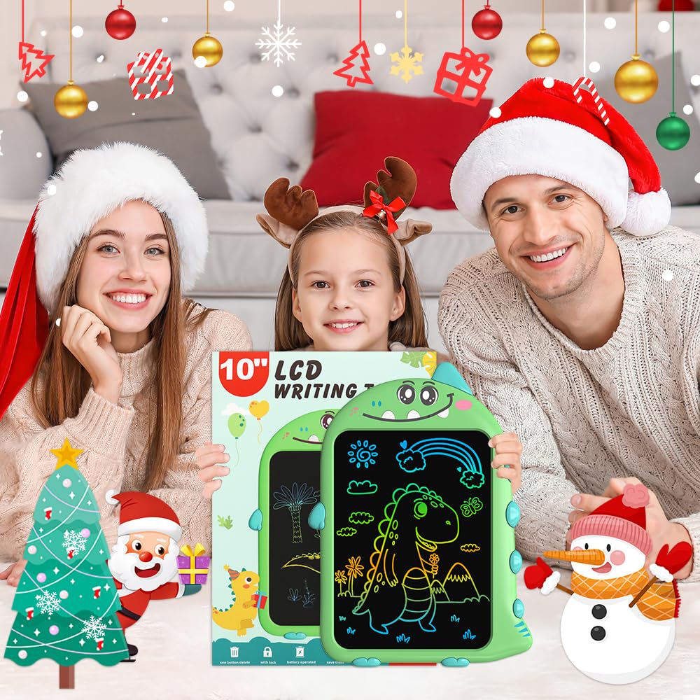 ToddlerToys for 3 4 5 6 Years Old Boys Girls Gifts LCD Writing Tablet for Kids, LCD Drawing Tablet 10inch, Dinosaur Doodle Board Educational Travel Toys Boy Girl Birthday Age 3-7(Green) — view 7