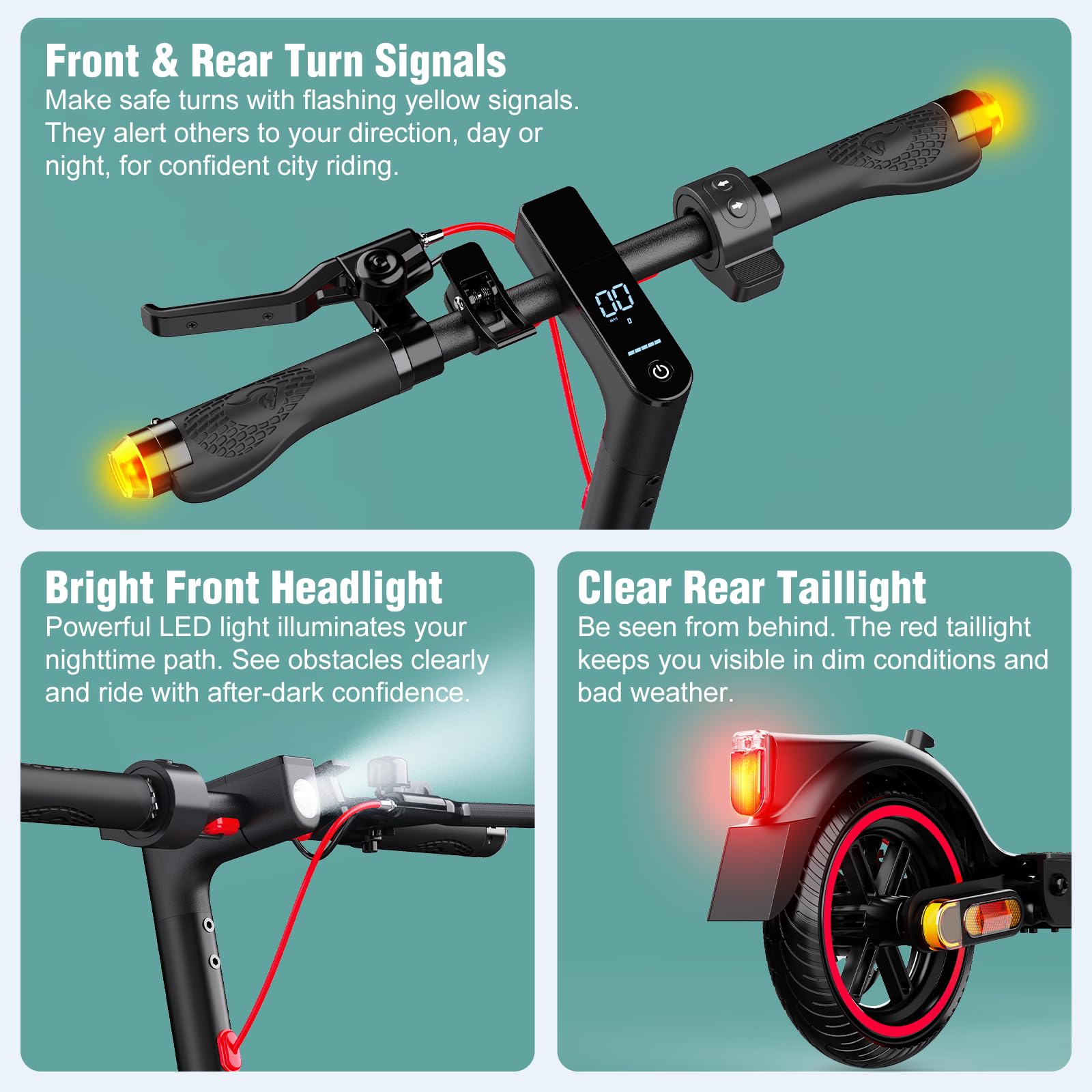 EVERCROSS EV85F Monopattino Elettrico Adulto, 8,5'' Scooter Elettrico Pieghevole - APP, Motore da 350W, Batteria da 7,8AH, Peso di 15KG, Carico Massimo 120KG, Doppio Freno, Doppio Ammortizzatore