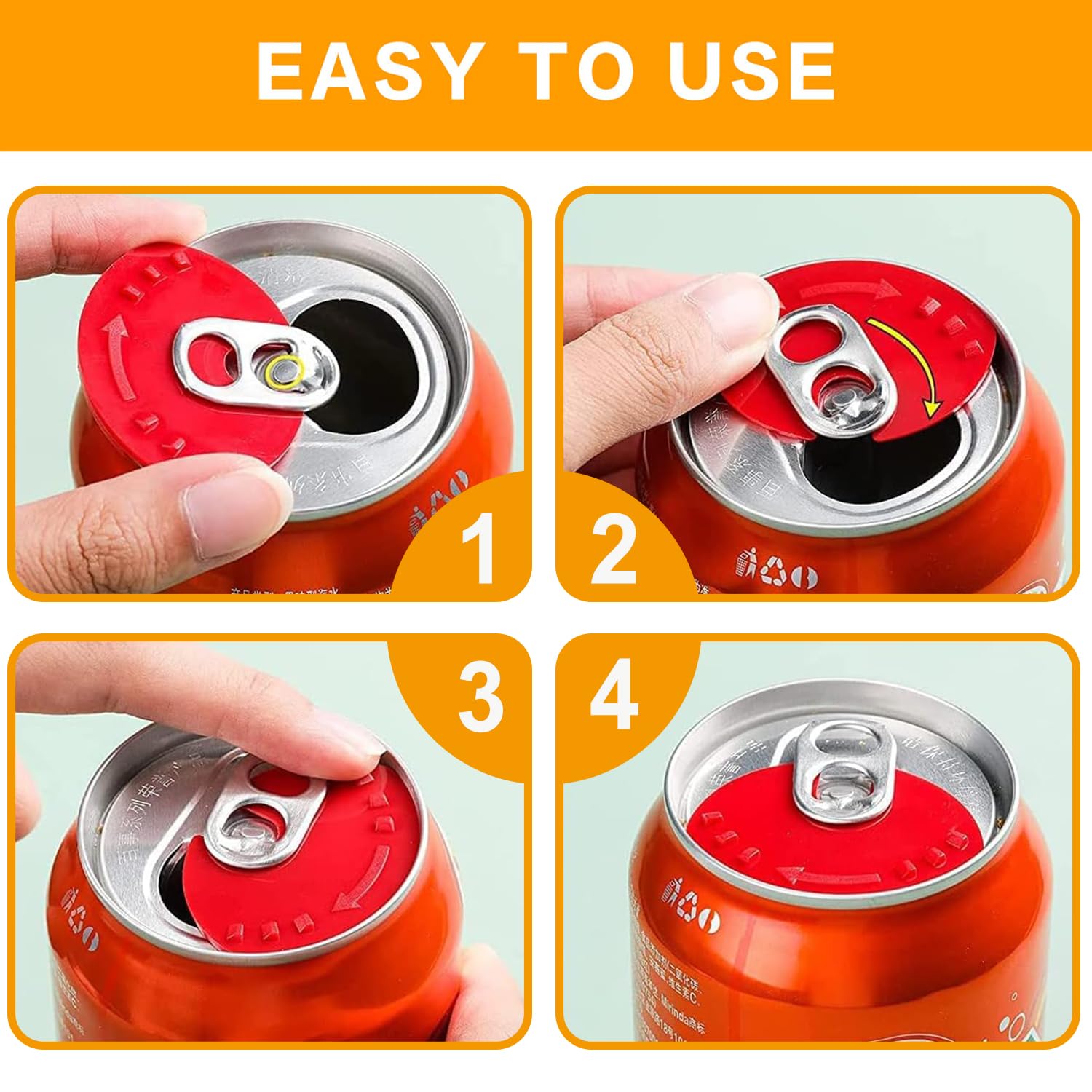 Lot De 6 Ouvre-Canettes Colorés Avec Couvercle De Protection - Réutilisables Pour Canettes De Soda Ou Bière - 9