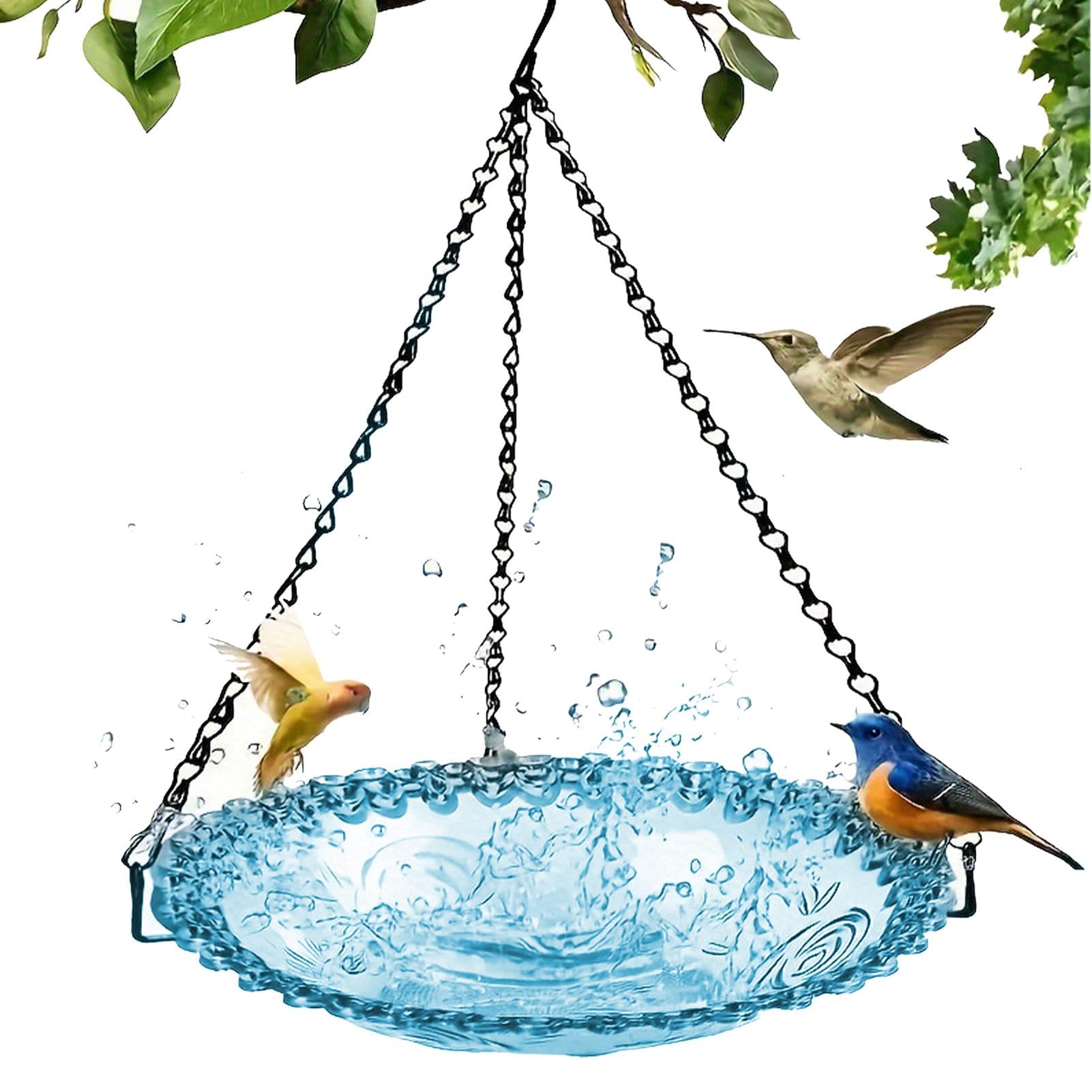 Baño Para Pájaros De Vidrio - Bebedero Para Pájaros Colgante, Baño Para Pájaros Exterior | Plato De Agua Para Pájaros Colgante Con Uso Versátil, Baños De Vidrio Para Exteriores, Comedero Para Pájaros,