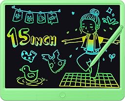 GIGART Lavagna da scrittura LCD per bambini, 15 pollici, con chiusura a chiave, giocattolo per bambini, regalo di compleanno per bambini 3-12 anni (verde)