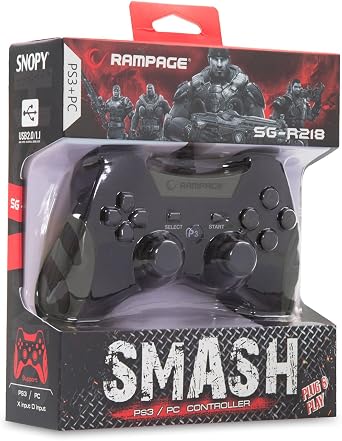 Rampage SG-R218 PS3/PC X INPUT Black USB 1.8m Joypad