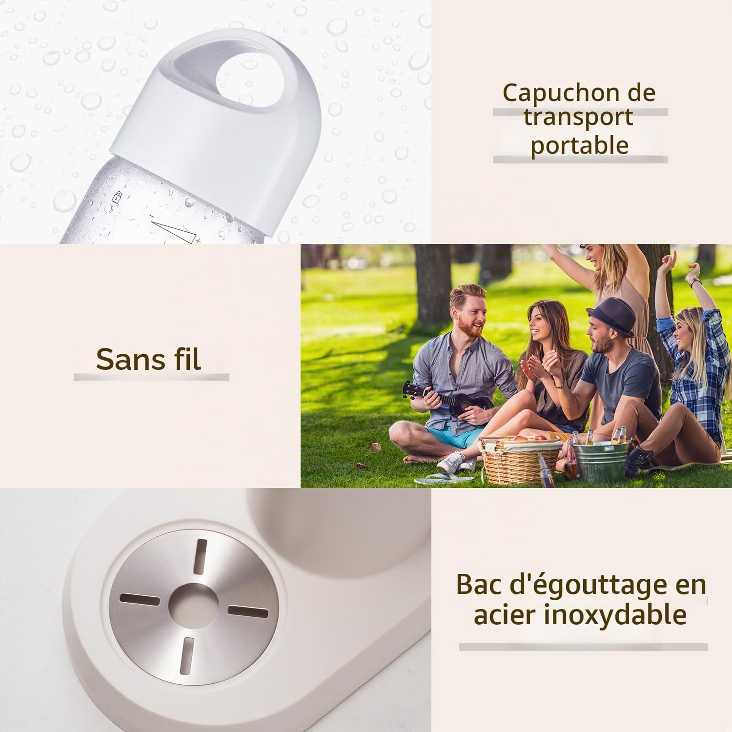 Machine à Eau Gazeuse et Soda pour la Maison avec 2 Bouteilles sans BPA (1L + 1L) - Compatible avec Cartouches de CO2 60L (Non Incluses) - Blanc