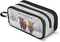 Vista 8 de JUNZAN Estuche de lápices de personalidad personalizado con vaca escocesa de las tierras altas escocesas, bolsa para lápices, bolsa para bolígrafos