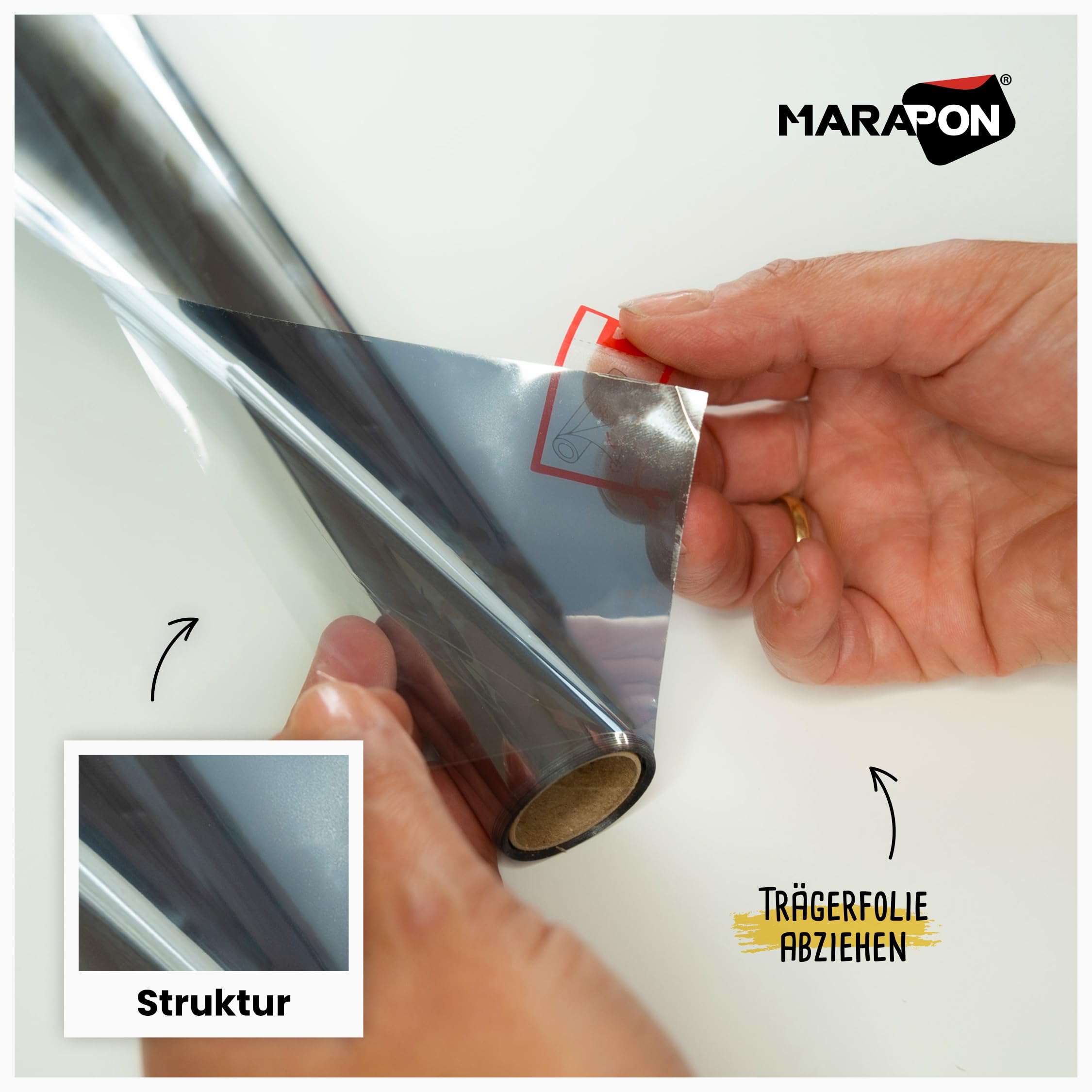 MARAPON® Fensterfolie Sonnenschutz außen ohne Rückstände [0.60x20 m] inkl. eBook vom Profi - Spiegelfolie Fenster Sichtschutz - Sonnenschutzfolie Fenster - Dachfenster verdunkeln – Bild 5