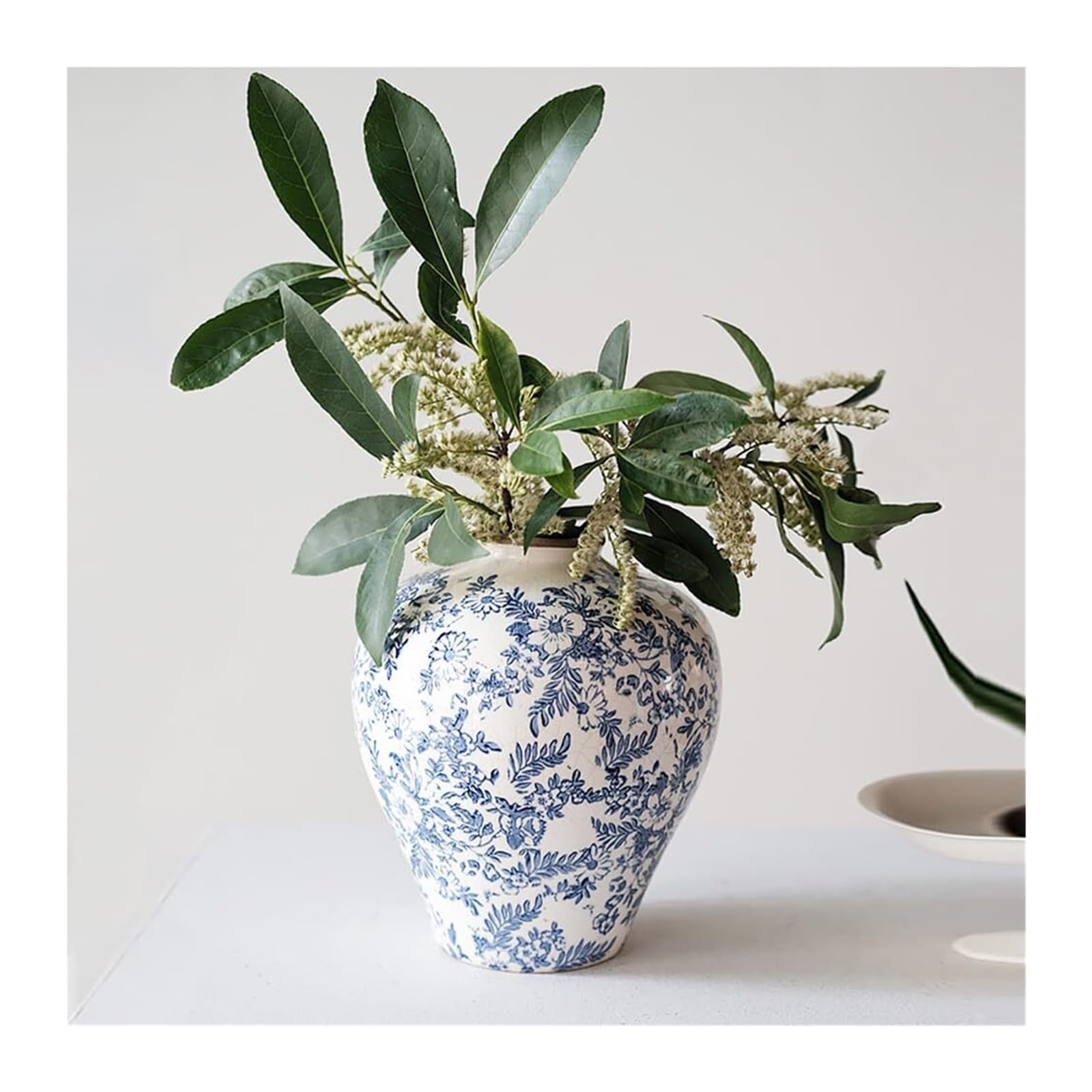 Unique Vintage Vases For Home Decor Ceramic Chinoiserie Vase For Flowers Aesthetic Room Decor(E)