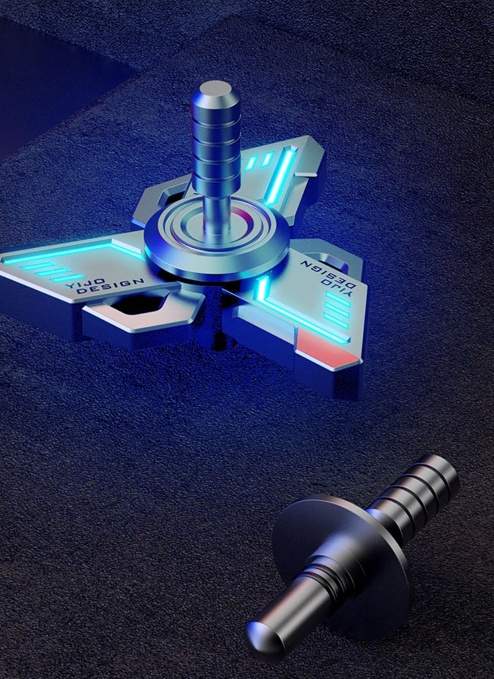 Luminoso Punta delle Dita Giroscopio Sollievo dallo Stress e Strumenti Anti-ansia, Giocattoli Sensoriali Fidget, Spinner Mano Giocattoli Regali (C,Arancione)
