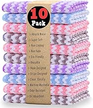 Microfiber Cleaning Cloths for Kitchen Towels - Cleaning Rags for Kitchen, Multipurpose Kitchen Cleaning Cloths Microfiber Cleaning Wipes - 10 Pack - 24 x 24 cms Design