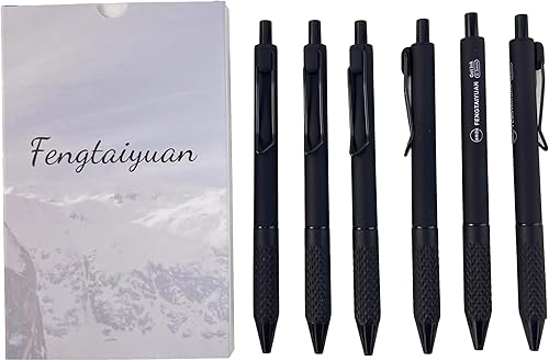 Fengtaiyuan ZYZGelB05x6 - Bolígrafos de tinta de gel, tinta negra, extrafina de 0.020 in, bolígrafos de escritura, suaves, paquete de 6 unidades
