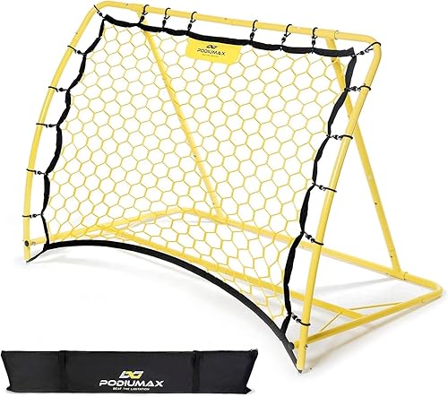 PodiuMax Red de rebote de fútbol, red de rebote de fútbol de 2 ángulos para control, entrenamiento de práctica de paso, excelente elasticidad de 4 x