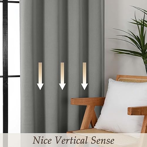 Miniatura 17 de Gwine Cortinas opacas para sala de estar de 63 pulgadas de largo, con aislamiento térmico, cortinas opacas para decoración de dormitorio con Azul