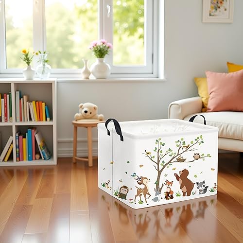 Miniatura 2 de Cesta rectangular de almacenamiento para niños, cesta de almacenamiento para bebés con asas para el hogar, cocina, niños y niñas, lindo contenedor