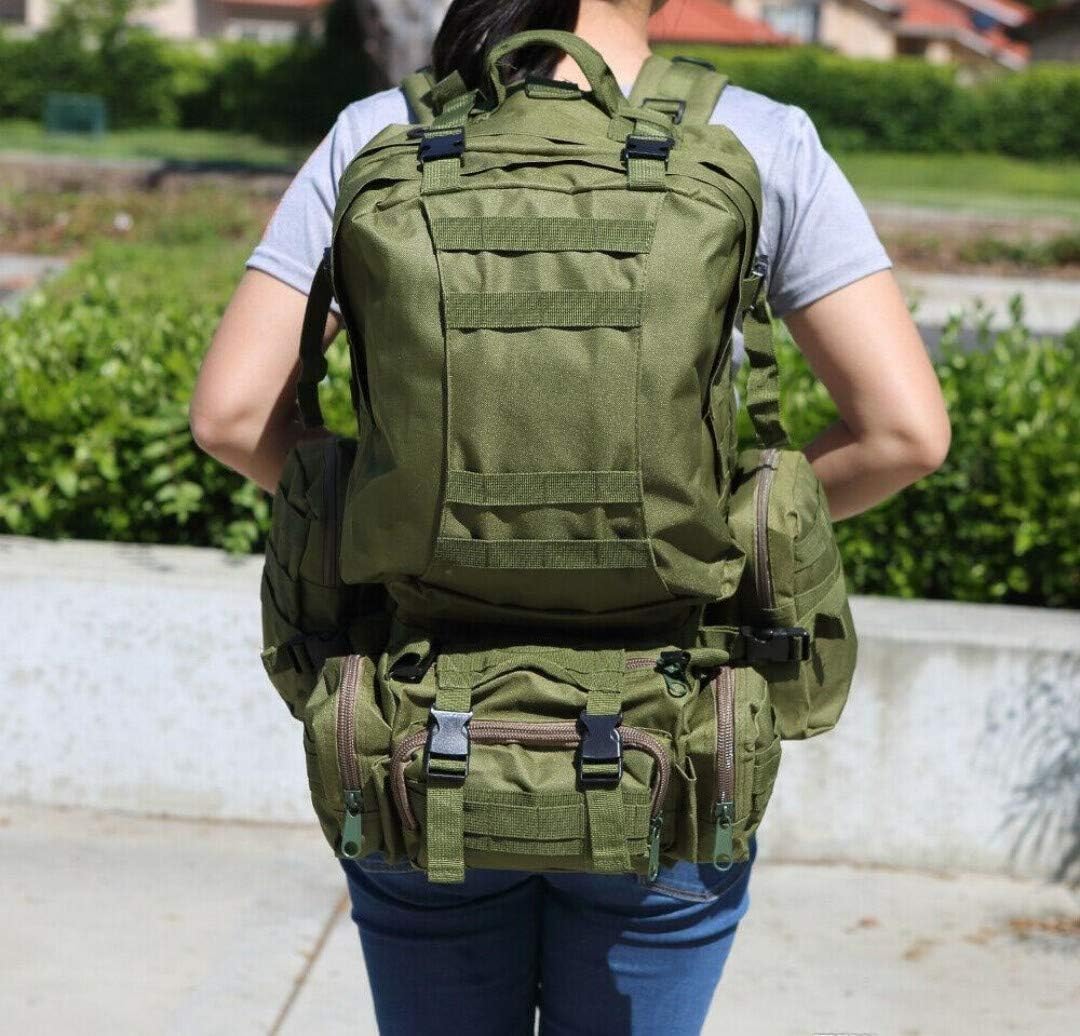 55L Military Tactical Bag for Camping Hiking Trekking Hunting Bug Out Bag Outdoor Backpack (OD Green), Large
