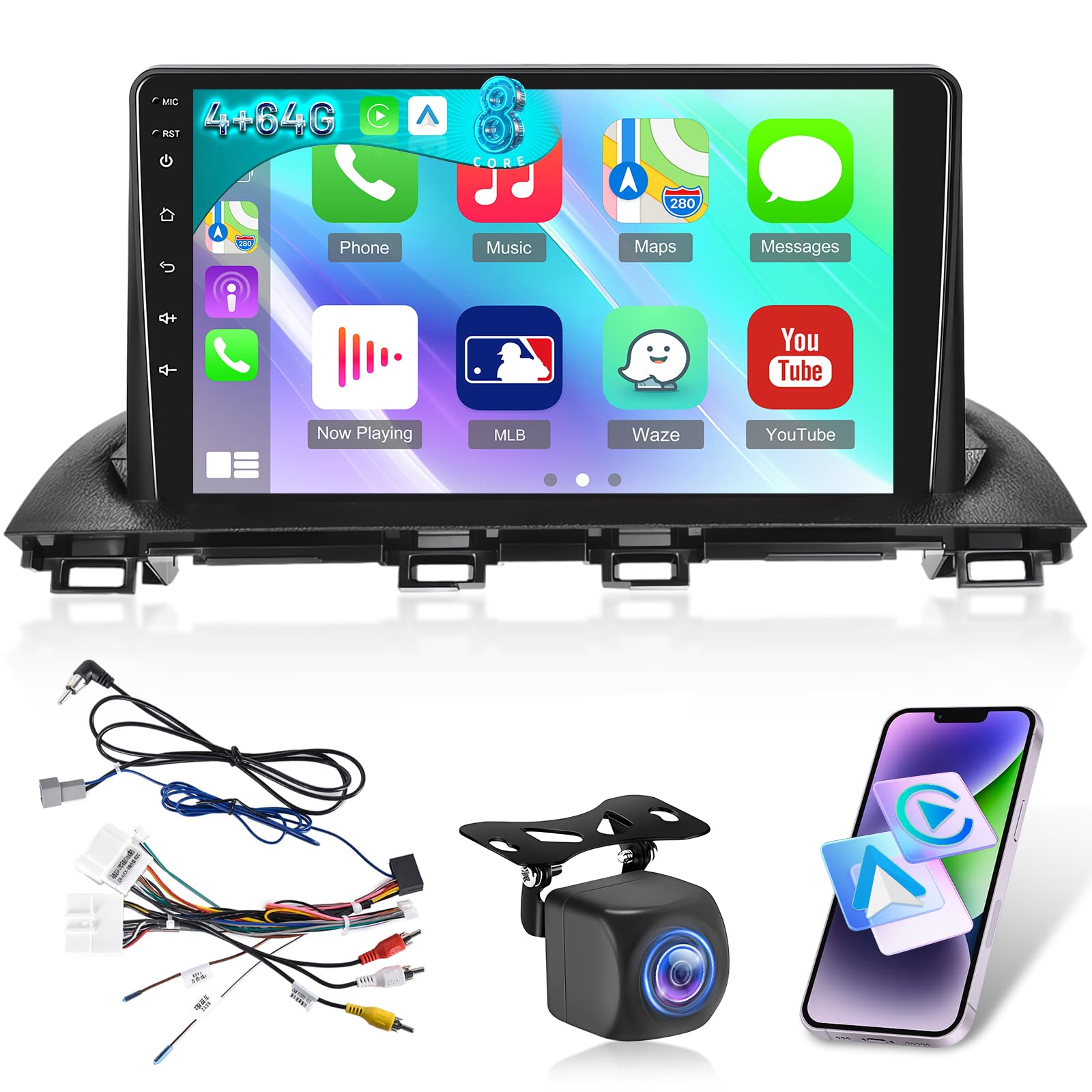 Amazon.com: [8 Core Qualcomm 4+64G] for Mazda 3 Axela 2014-2019