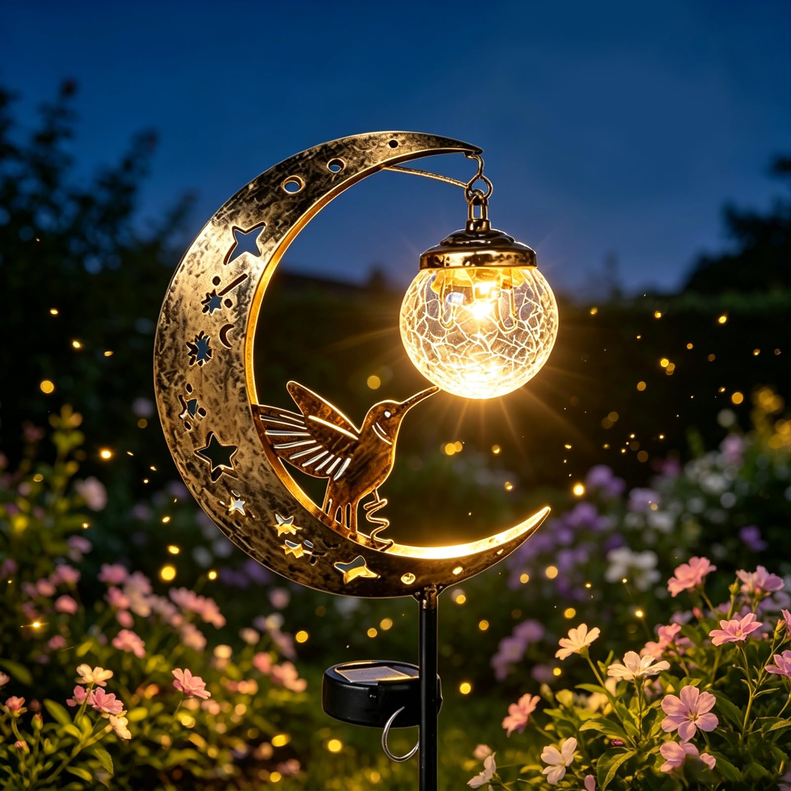 Photo 1 of Kelamit Moon Hummingbird Solar Garden Stake Light