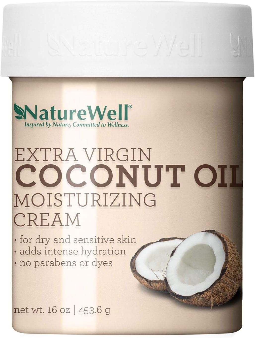 Nature Well Extra-Virgin Coconut Oil Moisturizing Cream proven antioxidants 2Pack (16 oz.) effective moisturizer