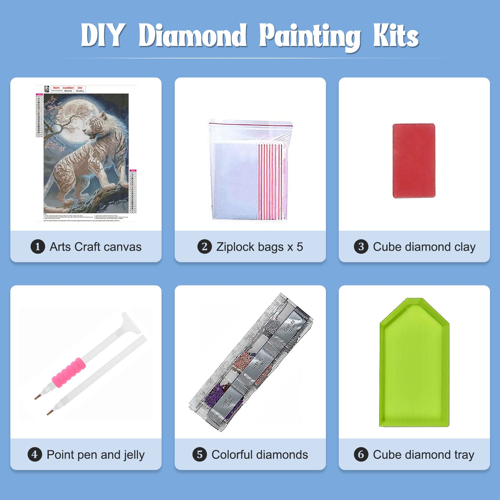 NAIMOER Witte tijger diamant schilderij kits voor volwassenen, volledige boor tijger met maan diamant schilderij kits, doe-het-zelf 5D diamant stippen verf met diamanten dieren diamant kunst kits voor NAIMOER Witte tijger diamant schilderij kits voor volwassenen, volledige boor tijger met maan diamant schilderij kits, doe-het-zelf 5D diamant stippen verf met diamanten dieren diamant kunst kits voor