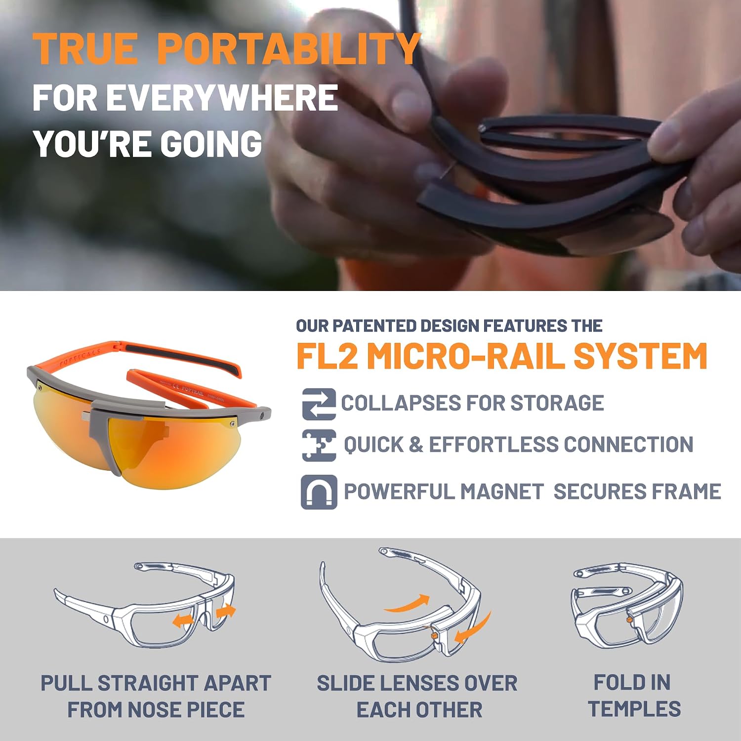 POPTICALS PopTrail Foldable Sunglasses for Men & Women – Sports Eyewear
