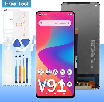 Screen Replacement for BLU V91 /G91 V0650WW G0410WW 6.5 LCD Display Touch Digitizer Assembly with Tools