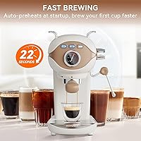 Vista 5 de Espresso Machine 20 Bar, Compact Coffee Maker with Milk Frother Steam Wand Professional Espresso Coffee Machine with Removable Water Tank, Latte